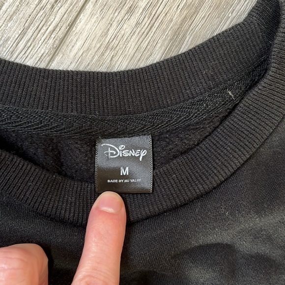 DISNEY BAMBI Rare Black Cropped Sweatshirt Batwing Sleeve Drawstring Waist M-XL - Picture 3 of 7